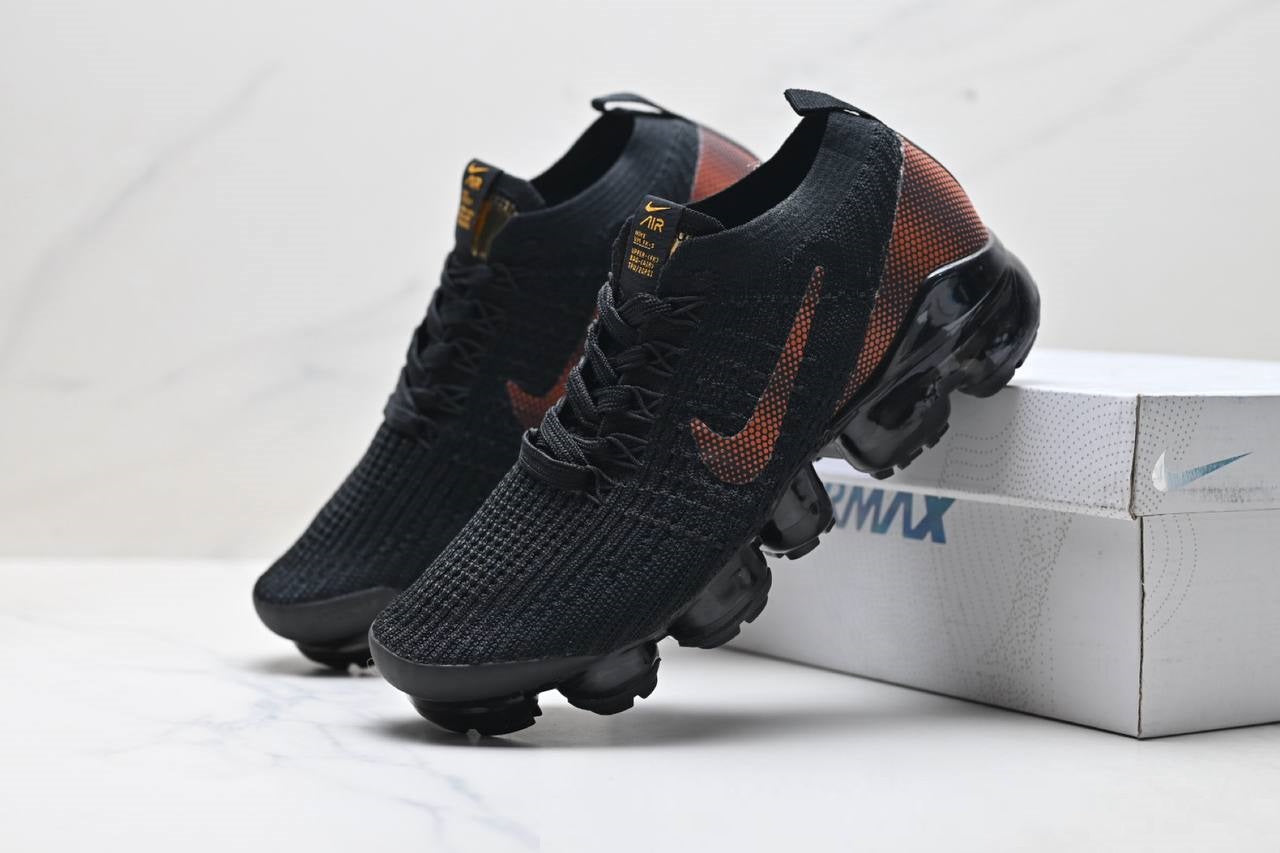 Air VaporMax Flyknit 3 Black Total Orange Shoes
